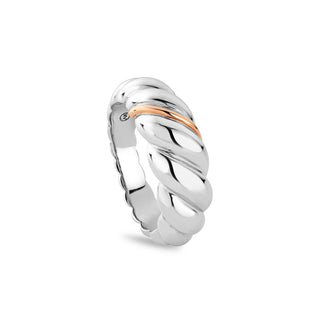 Clogau Silver Lovers Twist Ring - Size O