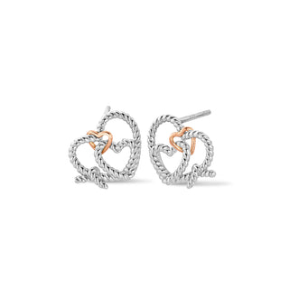 Clogau Silver Bound Forever Heart Stud Earrings