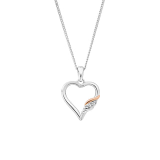 Clogau Silver Past Present Future Heart Necklace