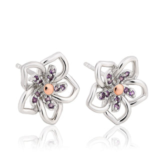 Clogau Floral Amethyst Stud Earrings