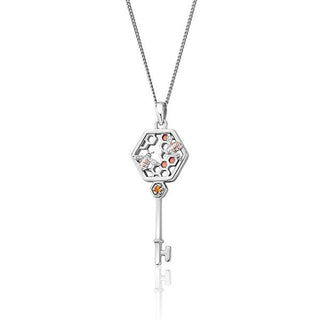 Clogau Honeybee Key Pendant With Citrine