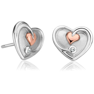 Clogau Tree Of Life Heart Stud Earrings