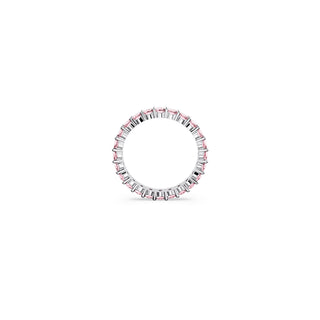 Swarovski Rhodium Plated Pink Matrix Ring - Size 55