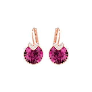 Swarovski Rose Gold-Tone Plated Bella V Fuchsia Earrings