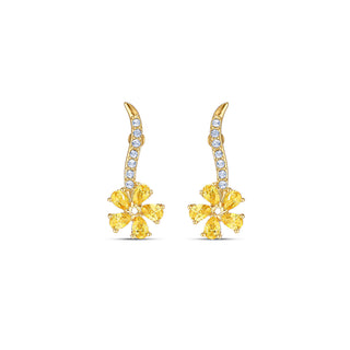 Swarovski Gold-Tone Plated Botanical Flower Earrings