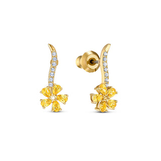 Swarovski Gold-Tone Plated Botanical Flower Earrings