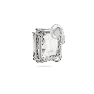 Swarovski Rhodium Plated Single Square Cut Mesmera Clip Earring