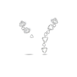 Swarovski Rhodium Plated Asymmetrical Millenia Ear Cuffs