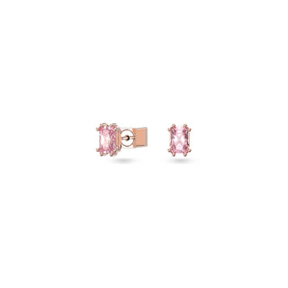Swarovski Rose Gold-Tone Pink Coloured Stilla Stud Earrings