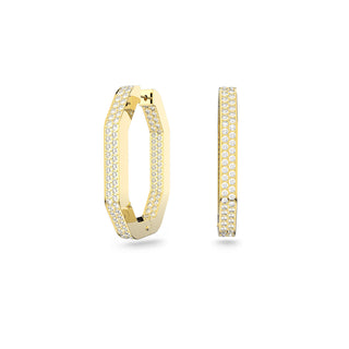 Swarovski Gold-Tone Plated Large Octagon Dextera Hoop Earrings