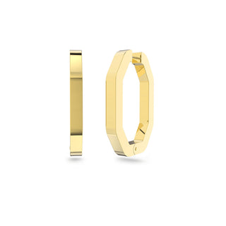 Swarovski Gold-Tone Plated Large Octagon Dextera Hoop Earrings