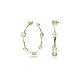 Swarovski Gold-Tone Plated Medium Constella Hoop Earrings