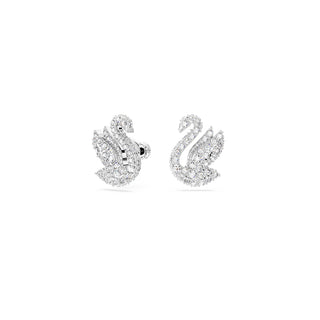 Swarovski Rhodium Plated Iconic Swan Stud Earrings