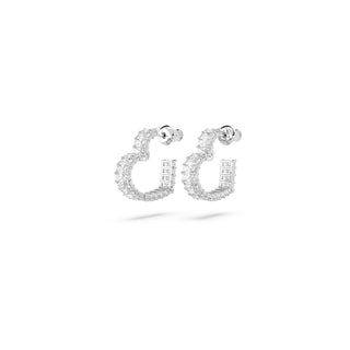 Swarovski Rhodium Plated Small Matrix Heart Hoop Earrings