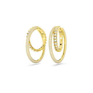 Swarovski Gold-Tone Plated Rota Hoop Earrings