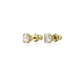 Swarovski Gold-Tone Plated Constella Round Cut Stud Earrings