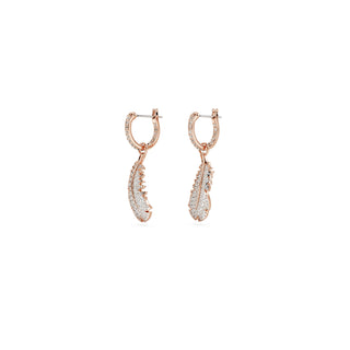 Swarovski Rose Gold-Tone Plated Nice Feather Drop Earrings