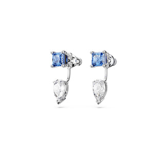 Swarovski Rhodium Plated Mesmera Mixed Cut Blue Earrings Jackets