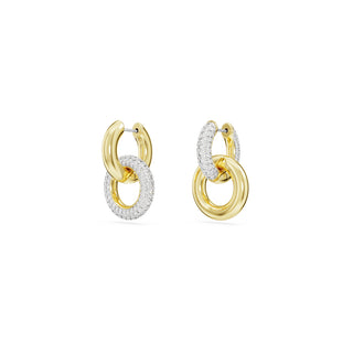 Swarovski Gold-Tone Plated Dextera Interlocking Hoop Earrings