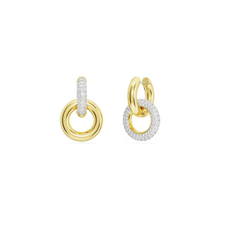 Swarovski Gold-Tone Plated Dextera Interlocking Hoop Earrings