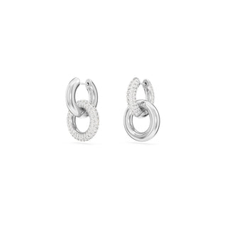 Swarovski Rhodium Plated Dextera Interlocking Hoop Earrings