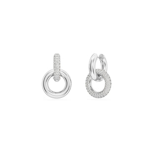 Swarovski Rhodium Plated Dextera Interlocking Hoop Earrings