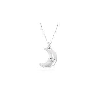 Swarovski Rhodium Plated Luna Moon Pendant