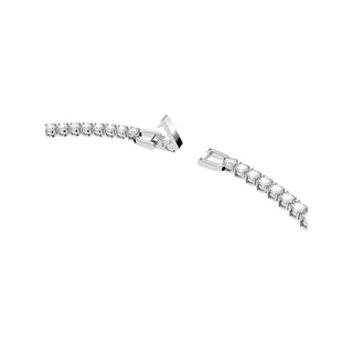 Swarovski Rhodium Plated Round Cut Tennis Deluxe Necklace