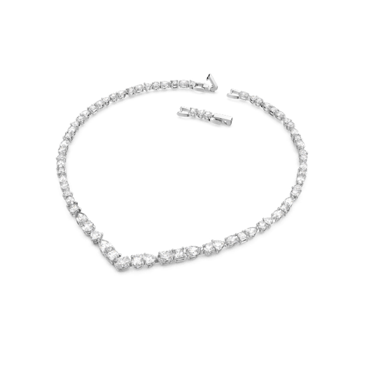 SWAROVSKI Tennis Deluxe All-Around Choker Necklace with Clear Crystals and  Drop Features on a Rhodium Setting : Amazon.in: Jewellery