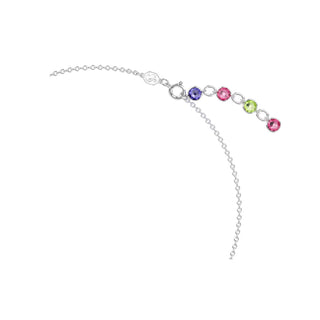 Swarovski Rhodium Plated Gema Mixed Cut Multicoloured Necklace