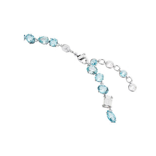 Swarovski Rhodium Plated Gema Mixed Cut Blue Necklace