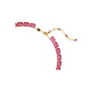 Swarovski Gold-Tone Plated Millenia Octagon Cut Pink Necklace