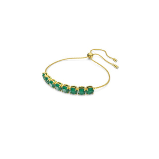 Swarovski Gold-Tone Plated Round Cut Green Exalta Bracelet