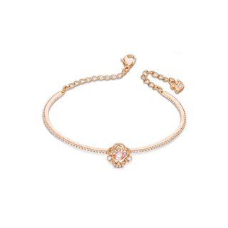 Swarovski Rose Gold-Tone Sparkling Dance Clover Bangle