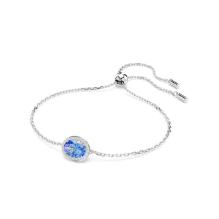Swarovski Rhodium Plated Constella Oval Cut Blue Bracelet