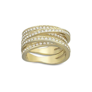 Swarovski Yellow Gold Plated Spiral Ring - Size 52