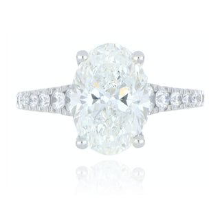 A&S Laboratory Grown Collection Platinum 4.15ct Laboratory Grown Diamond Ring with Diamond Set Shoulders