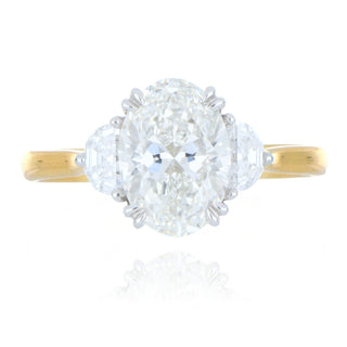 A&S Laboratory Grown Collection 18ct Yellow Gold 2.49ct Laboratory Grown Diamond 3 stone ring