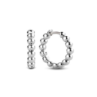 Ti Sento Silver Beaded Hoop Earrings