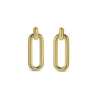 Ti Sento Yellow Gold Plated Oblong Drop Earrings