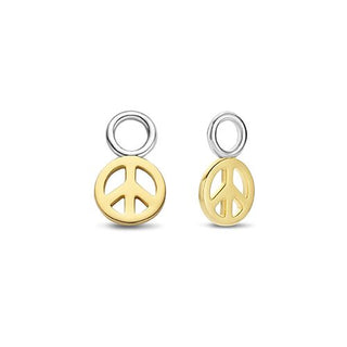 Ti Sento Silver & Yellow Gold Plated Peace Sign Ear Charms