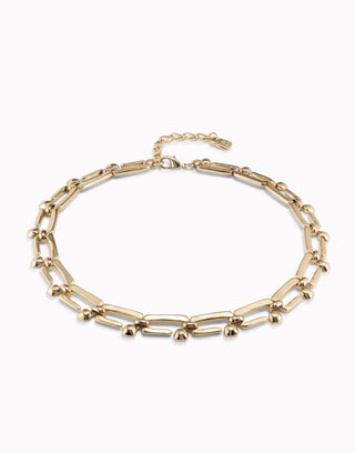 Uno de 50 Yellow Gold Plated Nail Collar Necklace