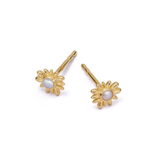 Daisy London Yellow Gold Plated Mother-of-Pearl Daisy Stud Earrings