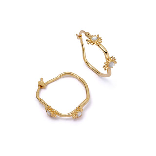 Daisy London Yellow Gold Plated Organic Hoop Earrings