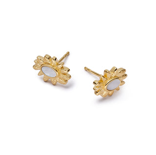 Daisy London Yellow Gold Plated Mother-of-Pearl Sunshine Stud Earrings