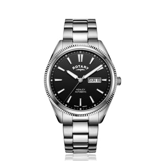 Rotary 42mm Henley Stainless Steel Black Automatic Watch