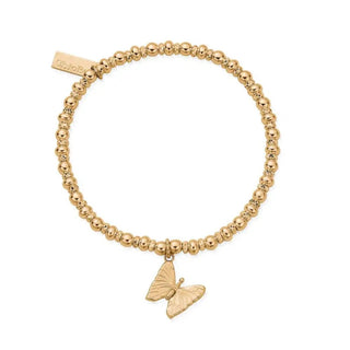 Chlobo Yellow Gold Plated Didi Sparkle Butterfly Bracelet