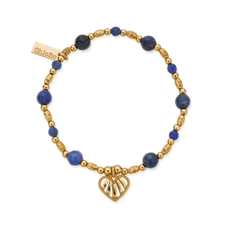 Chlobo Yellow Gold Plated Heart of Dream Sodalite Bracelet