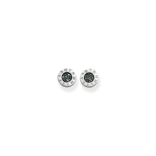 Thomas Sabo Silver & Black Cz Circle Stud Earrings