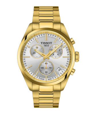 Tissot 40mm Yellow Gold Plated PR100 Chronograph Quartz Watch